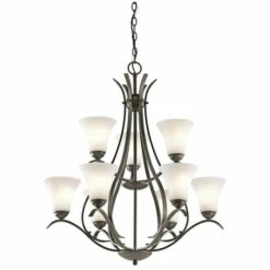 Coupon 👍 Copper Grove Braeview 9-light Scrollwork Olde Bronze Chandelier 🛒