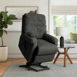 Cheapest 🥰 Copper Grove Power Recline And Lift Button-Tufted Chair Barley Tan 🧨