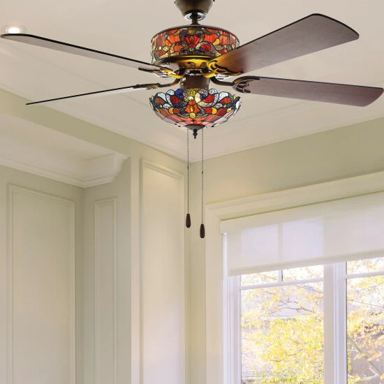 Buy 𧨠Copper Grove Guasipati 52-inch Tiffany-style Magna Carta Ceiling Fan - 52"L X 52"W X 16.5 π - Image 2