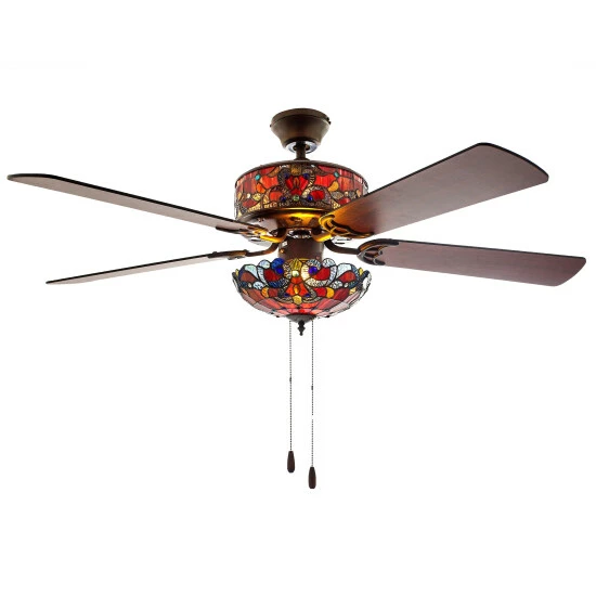 Buy 𧨠Copper Grove Guasipati 52-inch Tiffany-style Magna Carta Ceiling Fan - 52"L X 52"W X 16.5 π - Image 3