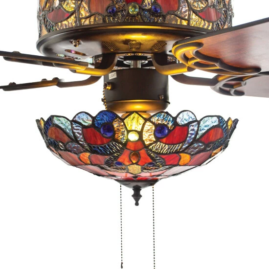 Buy 𧨠Copper Grove Guasipati 52-inch Tiffany-style Magna Carta Ceiling Fan - 52"L X 52"W X 16.5 π - Image 6