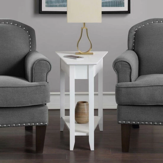 Promo π Copper Grove Aubrieta Wedge End Table White π§¨