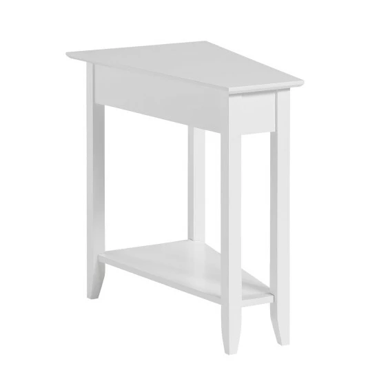 Promo π Copper Grove Aubrieta Wedge End Table White 𧨠- Image 2