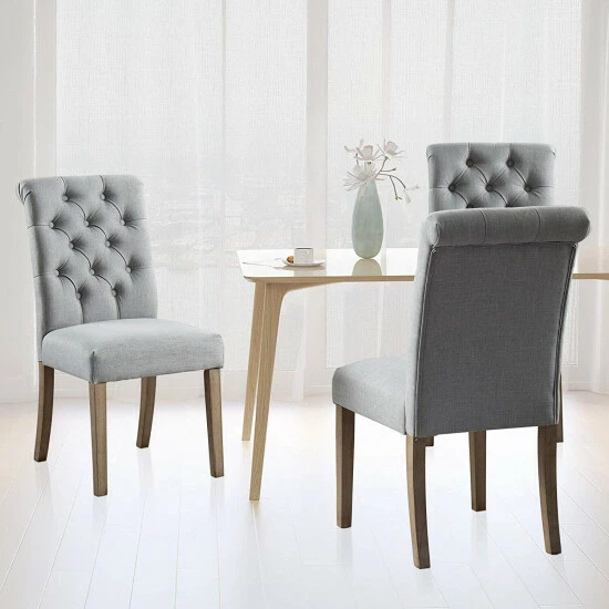 Promo π Copper Grove Bruzual Grey Upholstered Armless Wood Accent Chairs (Set Of 2) π - Image 2