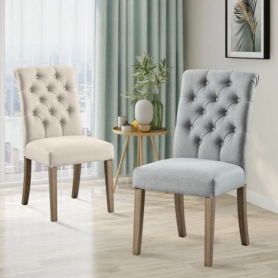Promo π Copper Grove Bruzual Grey Upholstered Armless Wood Accent Chairs (Set Of 2) π - Image 7