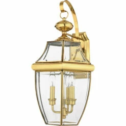 New 🎉 Copper Grove Zavet 3-light Polished Brass Large Wall Lantern ❤️