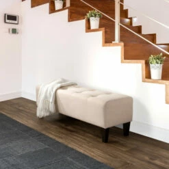 Best Pirce 🔔 Copper Grove Klanjec Fabric Button-tufted Accent Bench Cream 😉