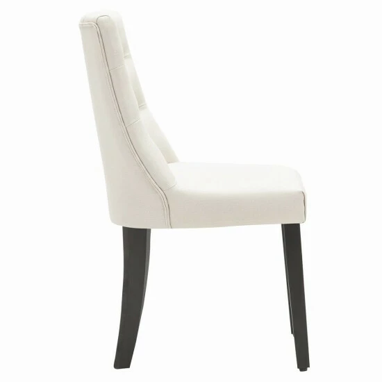 Promo 𧨠Copper Grove Coldspring Linen/Wooden Roll-top Tufted Dining Chair (Set Of 2) Grey β - Image 2