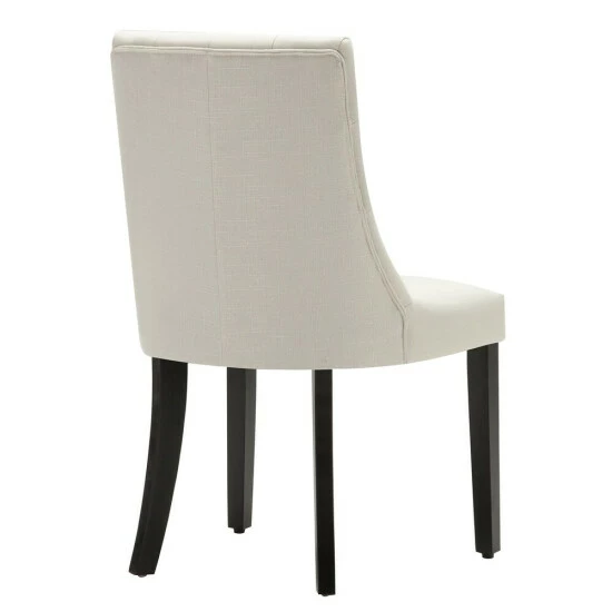 Promo 𧨠Copper Grove Coldspring Linen/Wooden Roll-top Tufted Dining Chair (Set Of 2) Grey β - Image 4