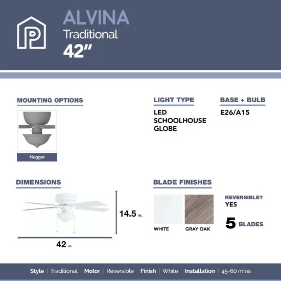 Flash Sale β Copper Grove Sulby 42-inch White LED Ceiling Fan π - Image 4