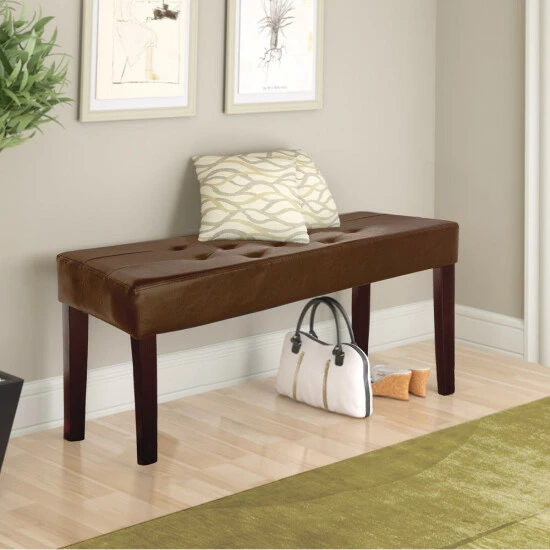 Best Sale π Copper Grove Vrbovsko 12-panel Leatherette Bench Brown βοΈ - Image 3