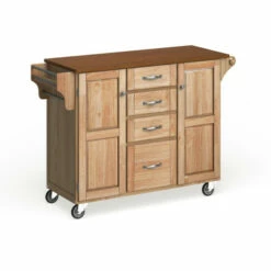 Best reviews of 🔥 Copper Grove Puff Island Natural Finish 4-drawer Kitchen Cart ⌛
