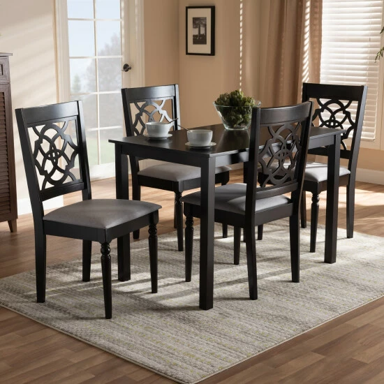 Budget π€© Copper Grove Ibb Modern Fabric 5-piece Dining Set Grey And Espresso π