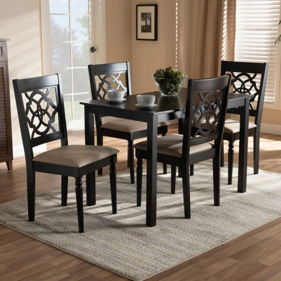 Budget π€© Copper Grove Ibb Modern Fabric 5-piece Dining Set Grey And Espresso π - Image 2