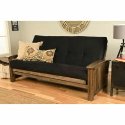 New 😀 Copper Grove Cayenne Rustic Walnut Futon With Suede Mattress Suede Chocolate 🛒