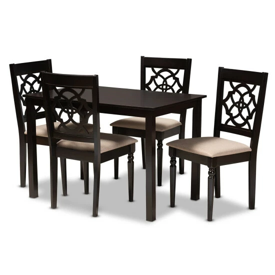 Budget π€© Copper Grove Ibb Modern Fabric 5-piece Dining Set Grey And Espresso π - Image 7