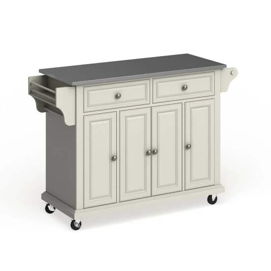 Coupon β¨ Copper Grove Tillebrook White Finish Stainless Steel Top Kitchen Cart And Island π - Image 2