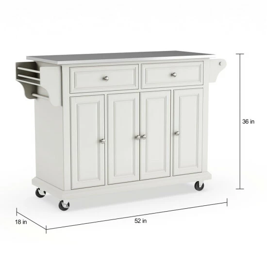 Coupon β¨ Copper Grove Tillebrook White Finish Stainless Steel Top Kitchen Cart And Island π - Image 6