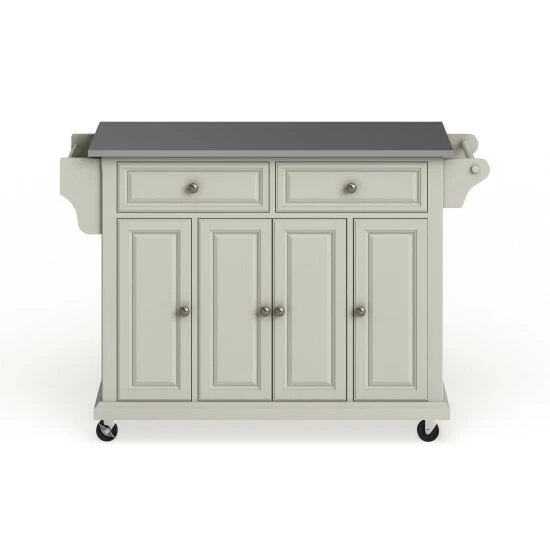 Coupon β¨ Copper Grove Tillebrook White Finish Stainless Steel Top Kitchen Cart And Island π - Image 7