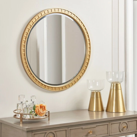 Best Sale π Copper Grove Gwembe Round Wall Mirror With Goldtone Finish - 31.5"L X 1"W 1/8"H β