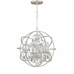 Discount ⌛ Copper Grove Poltava 4-light Silvertone And Crystal Mini Globe Chandelier 🌟