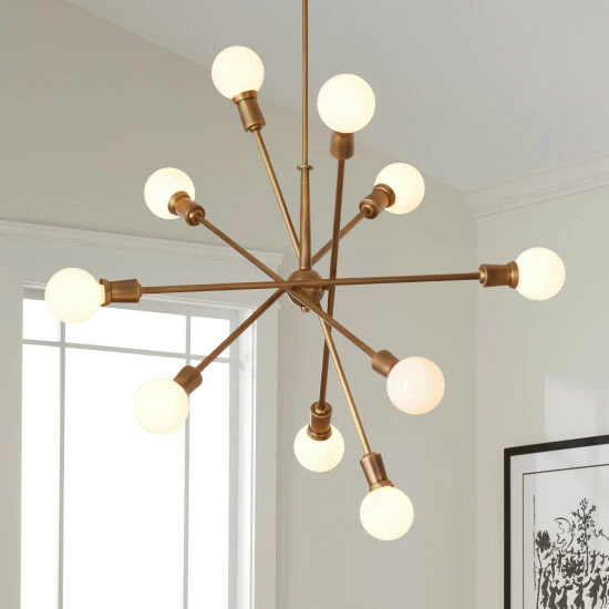 Promo π Copper Grove Dvemogili 10-light Natural Brass Sputnik Chandelier π - Image 2