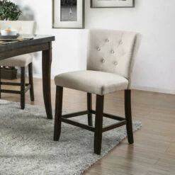 Best Sale ⌛ Copper Grove Glavinitsa Counter-height Chair With Tufted Upholstery (Set Of 2) Grey 😀