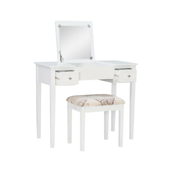 Discount π₯ Copper Grove Alcea White Vanity Table With Mirror & Stool π€© - Image 2