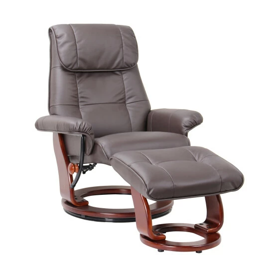 Flash Sale π Copper Grove Gratien Leather Recliner And Ottoman Brown π - Image 4