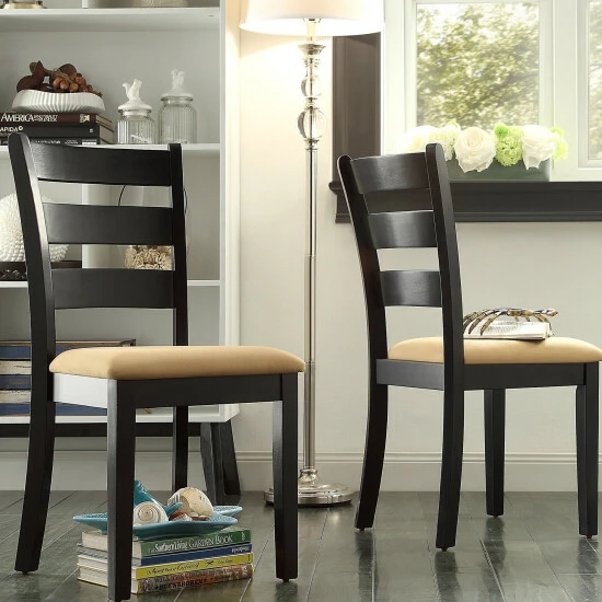 Best reviews of π Copper Grove Liebenwerda Black Window-back 5-piece Dining Set Black Ladder Back Chair π - Image 4