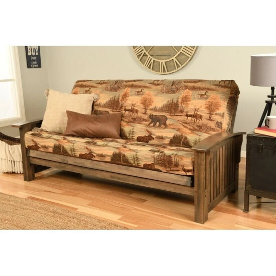 Cheapest π Copper Grove Kostandovo Futon In Rustic Walnut Finish With Mattress Candian β€οΈ