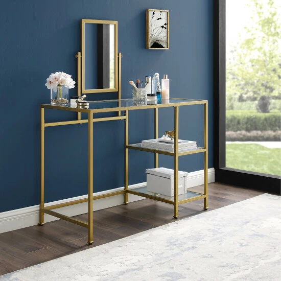Cheapest π Copper Grove Vertou Vanity And Mirror Set With Goldtone Finish - Soft Gold - 42 "W X 20 "D X 52.25 "H π - Image 2