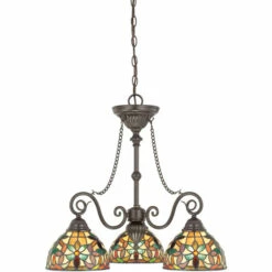 Buy 🥰 Copper Grove Copeland 3-light Bronze Tiffany Chandelier 🔥