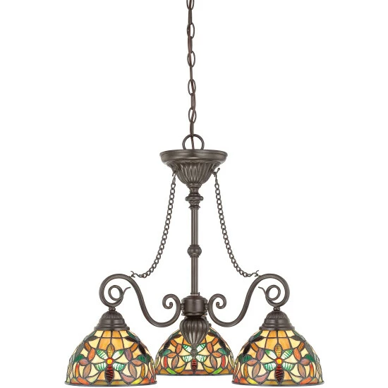 Buy π₯° Copper Grove Copeland 3-light Bronze Tiffany Chandelier π₯
