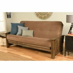 Outlet 💯 Copper Grove Kostandovo Futon In Rustic Walnut With Mattress Marmont Thunder 👏