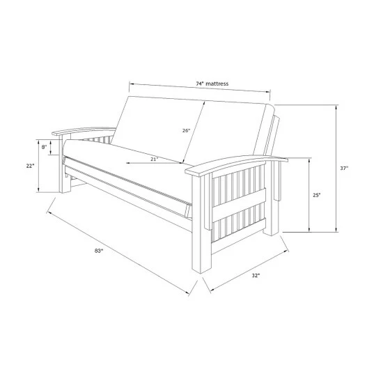 Outlet π― Copper Grove Kostandovo Futon In Rustic Walnut With Mattress Marmont Thunder π - Image 7