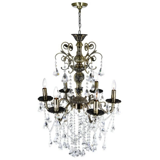 New π Copper Grove Kraste 6-light Antique Brass Crystal Chandelier - Antique Brass βοΈ - Image 2