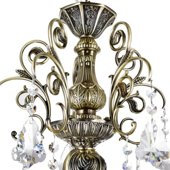 New π Copper Grove Kraste 6-light Antique Brass Crystal Chandelier - Antique Brass βοΈ - Image 3