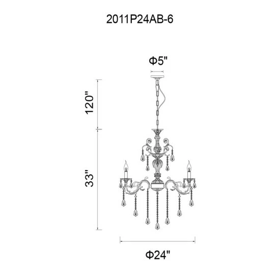 New π Copper Grove Kraste 6-light Antique Brass Crystal Chandelier - Antique Brass βοΈ - Image 6