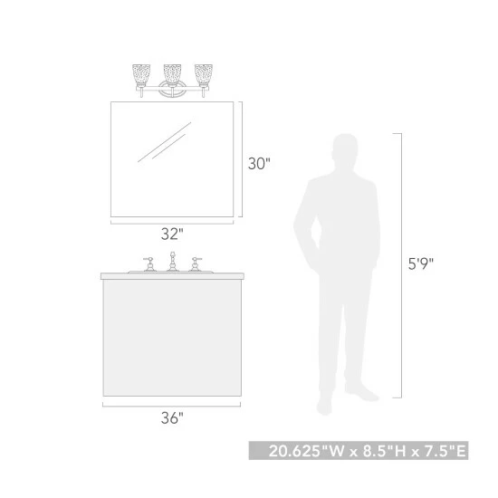 Best Pirce π Copper Grove Larnaca Seeded Glass 3-light Bath Vanity π€© - Image 4