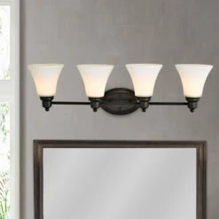 Best deal ❤️ Copper Grove Auvinya 4-light Oil-rubbed Bronze Bath/Vanity Fixture 🔔