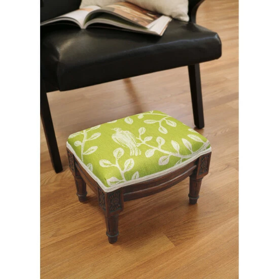 Deals β Copper Grove Castletown Chartreuse Upholstered Wood Footstool With Bird Accents π₯°