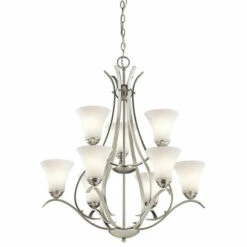 Brand new ✨ Copper Grove Braeview 9-light Scrollwork Brushed Nickel Chandelier ❤️