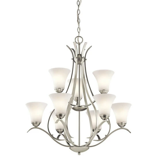 Brand new β¨ Copper Grove Braeview 9-light Scrollwork Brushed Nickel Chandelier β€οΈ
