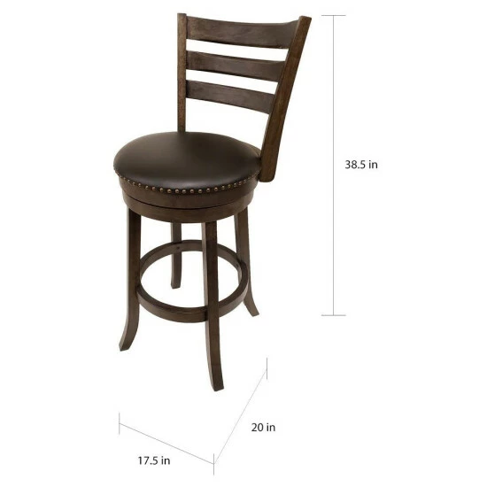 Wholesale π Copper Grove Aparan 24-inch Padded Grey Wood Swivel Stool π€© - Image 5