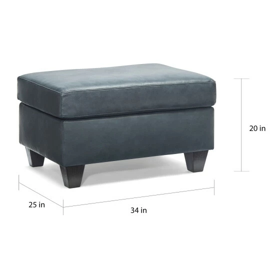 Flash Sale π Copper Grove Benner Top Grain Leather Ottoman Shale 𧨠- Image 3